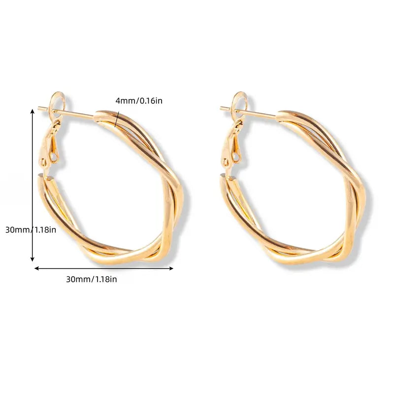 SteelCharm | Elegant Curved Hoop Earrings