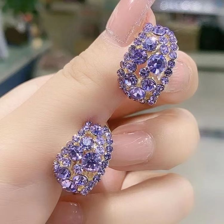 Estella | Lab-Created Diamond Hoop Earrings