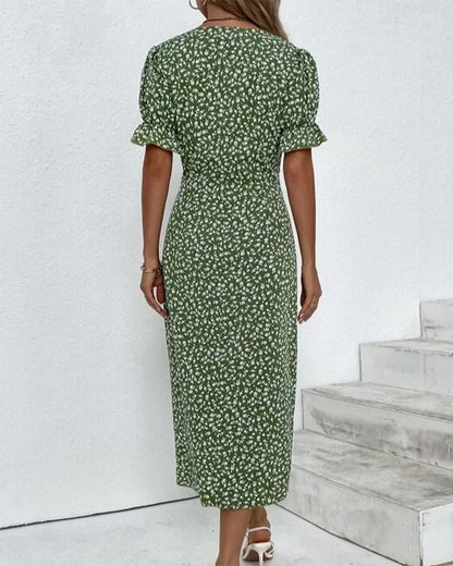 Zalina | Floral V-neck dress 