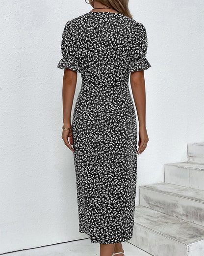 Zalina | Floral V-neck dress 