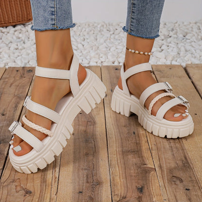 CalmTrek | Solid Platform Sandals 