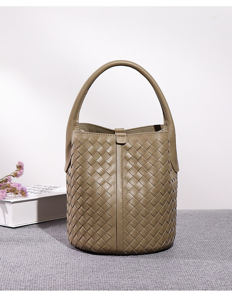 Carlene | Woven Leather Bucket Bag 