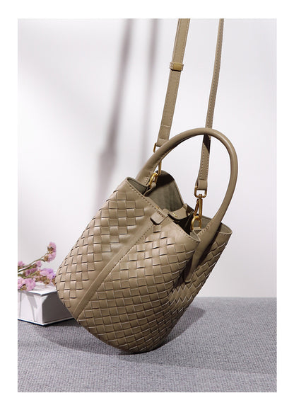 Carlene | Woven Leather Bucket Bag 