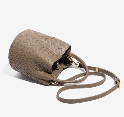 Carlene | Woven Leather Bucket Bag 