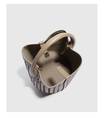 Carlene | Woven Leather Bucket Bag 