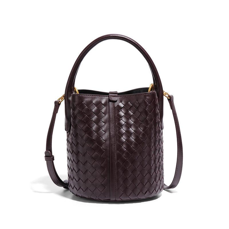 Carlene | Woven Leather Bucket Bag 
