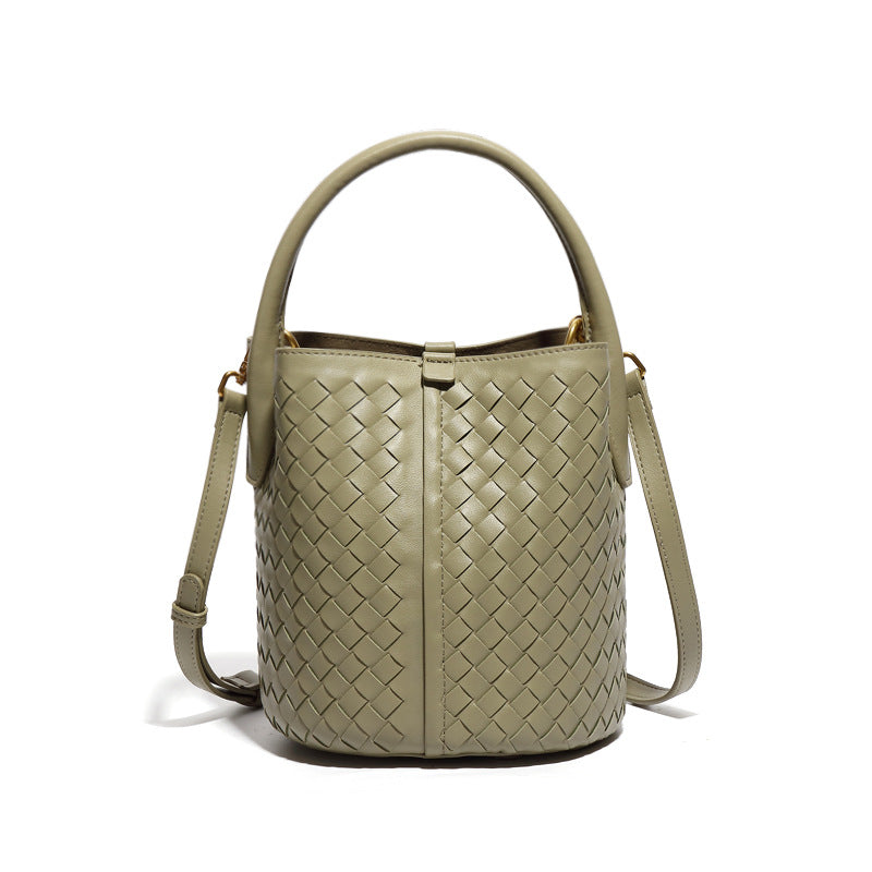 Carlene | Woven Leather Bucket Bag 