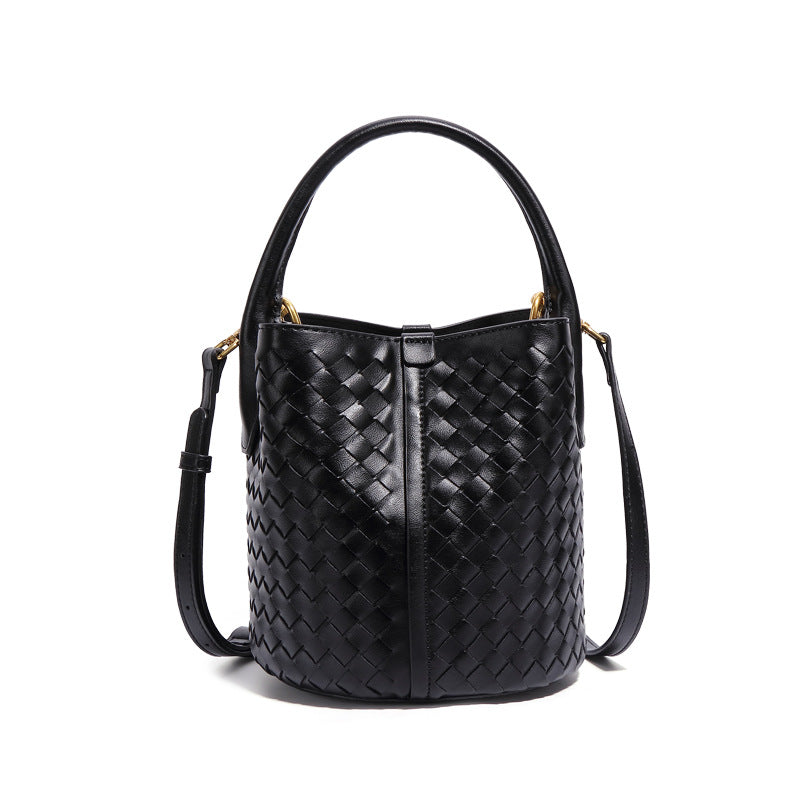 Carlene | Woven Leather Bucket Bag 