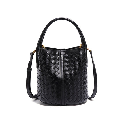 Carlene | Woven Leather Bucket Bag 