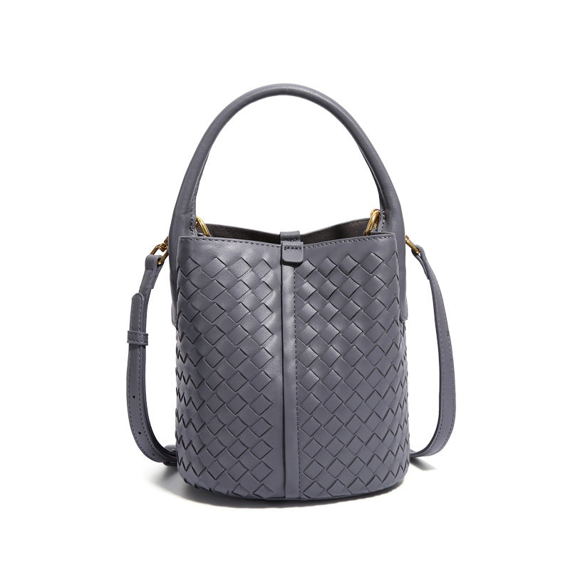 Carlene | Woven Leather Bucket Bag 