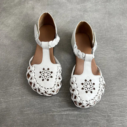 EcoSoles | סנדלים שטוחים בצבע אחיד לנשים