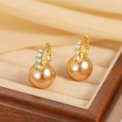 PearLuxe | עגילי פנינה תלויים