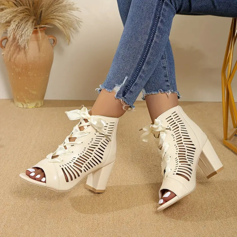 SoleCharm | Stylish back zipper heels 