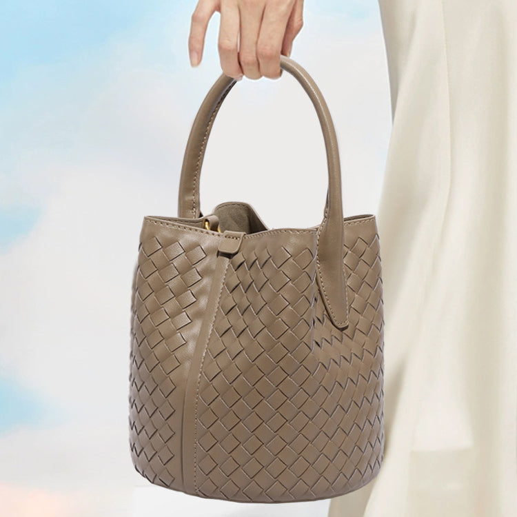 Carlene | Woven Leather Bucket Bag 