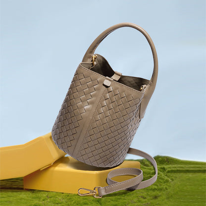 Carlene | Woven Leather Bucket Bag 