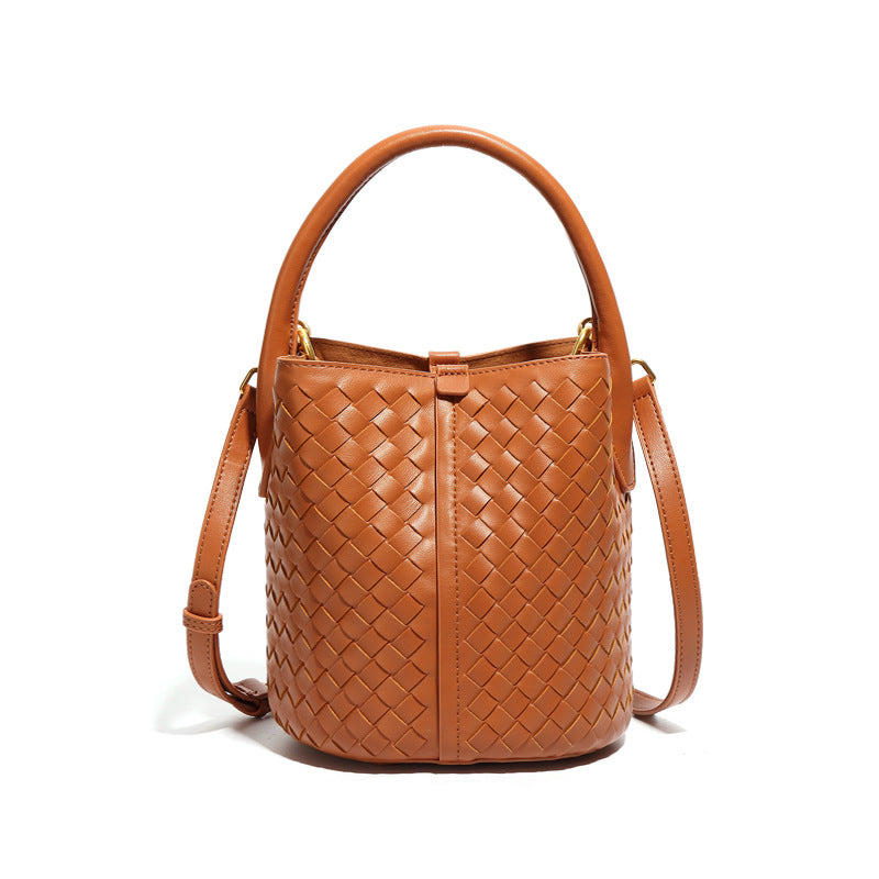Carlene | Woven Leather Bucket Bag 