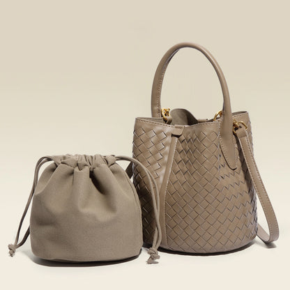 Carlene | Woven Leather Bucket Bag 