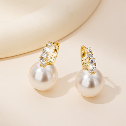 PearLuxe | עגילי פנינה תלויים