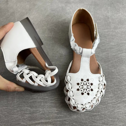 EcoSoles | סנדלים שטוחים בצבע אחיד לנשים