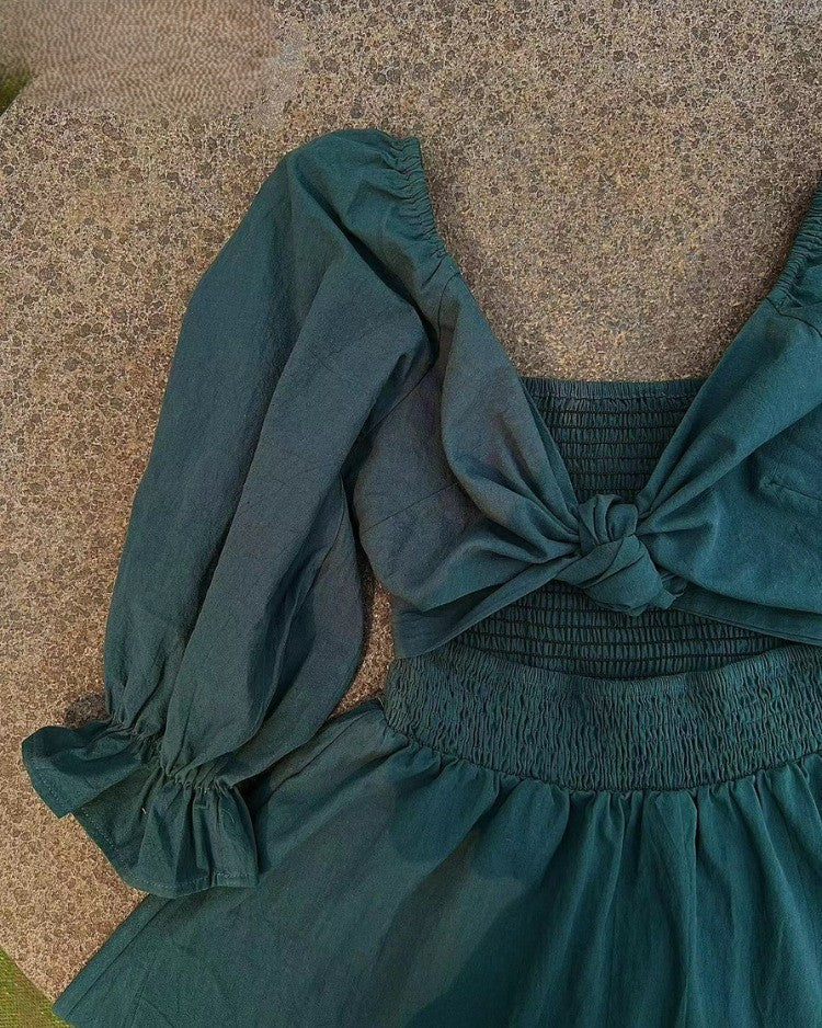 Blanca | שמלה עם שרוולים מסולסלים