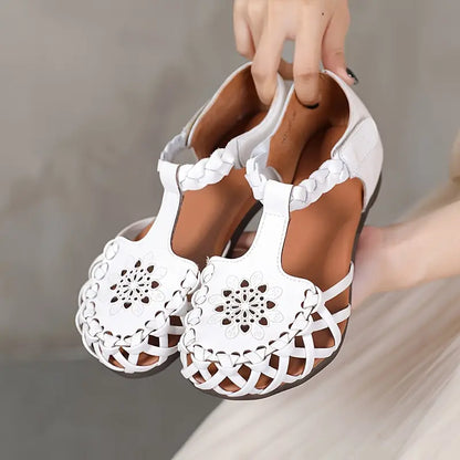 EcoSoles | סנדלים שטוחים בצבע אחיד לנשים