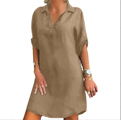 Alisha | שמלת כפתור חצי שרוול