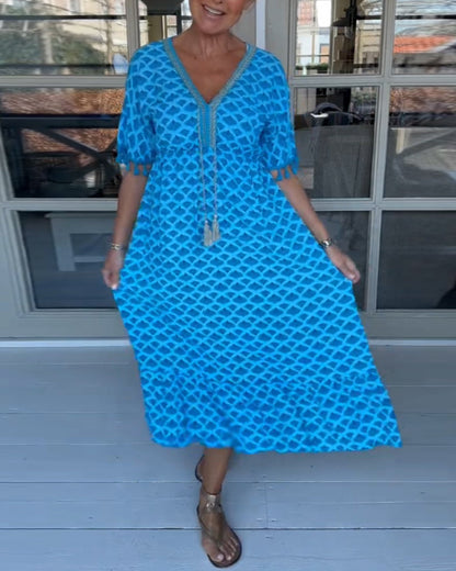 Alex | שמלת צווארון V קז'ואלית