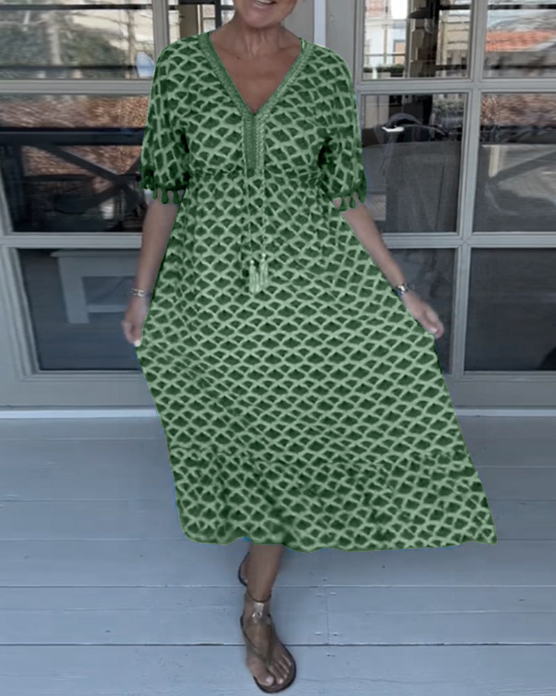 Alex | שמלת צווארון V קז'ואלית