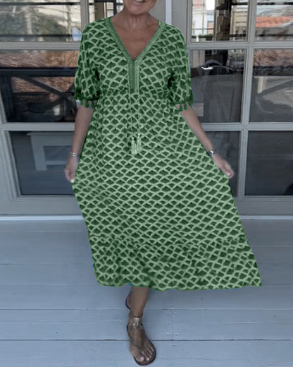 Alex | שמלת צווארון V קז'ואלית