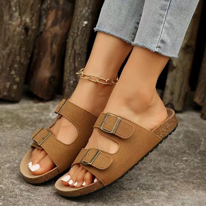 SleekStep | Flat sandals with double buckle