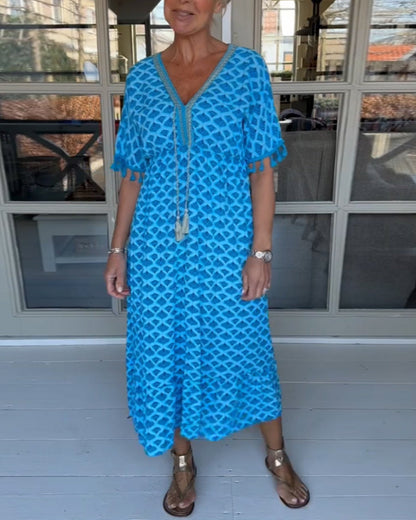 Alex | שמלת צווארון V קז'ואלית