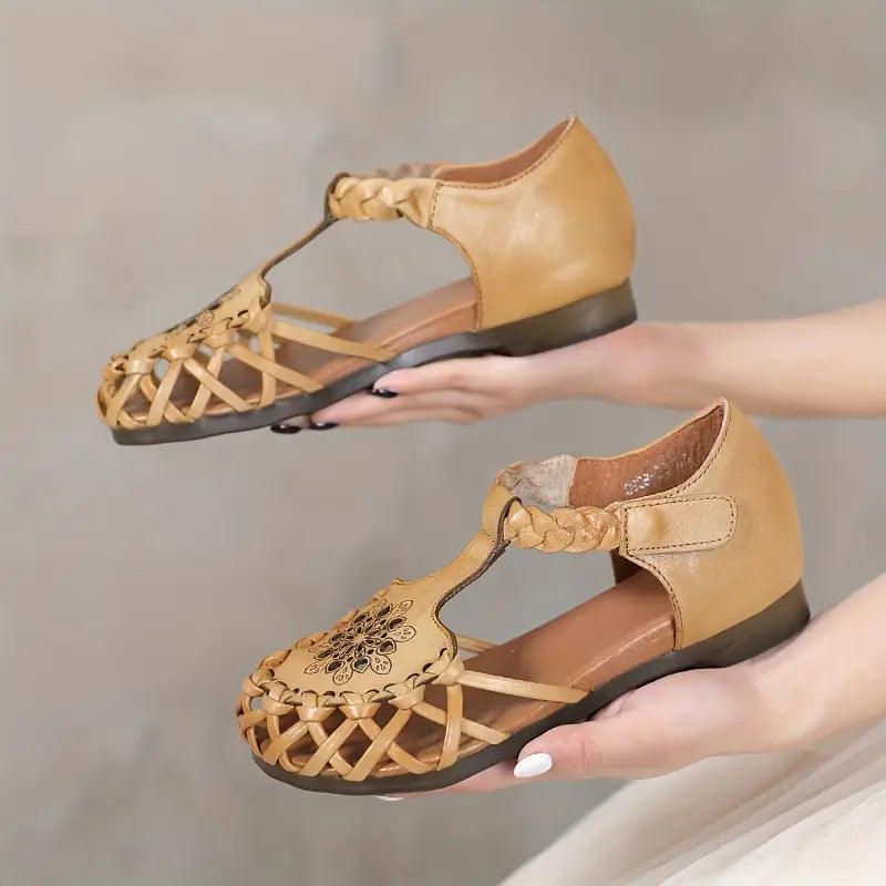 EcoSoles | סנדלים שטוחים בצבע אחיד לנשים