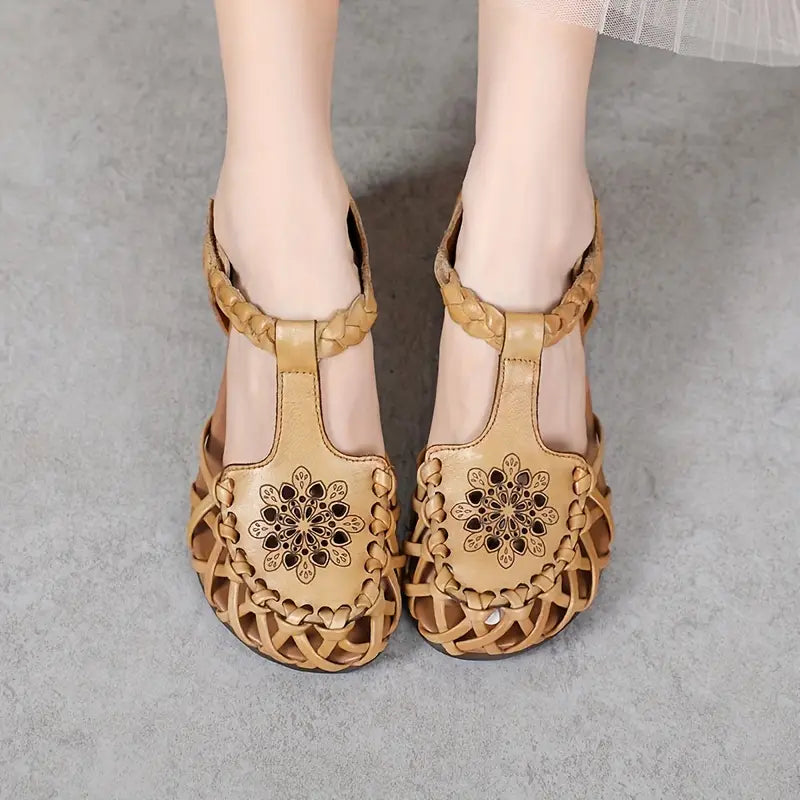 EcoSoles | סנדלים שטוחים בצבע אחיד לנשים