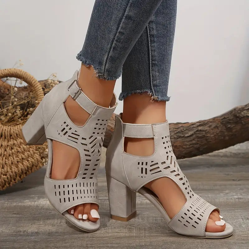 SoleCharm | Stylish back zipper heels 