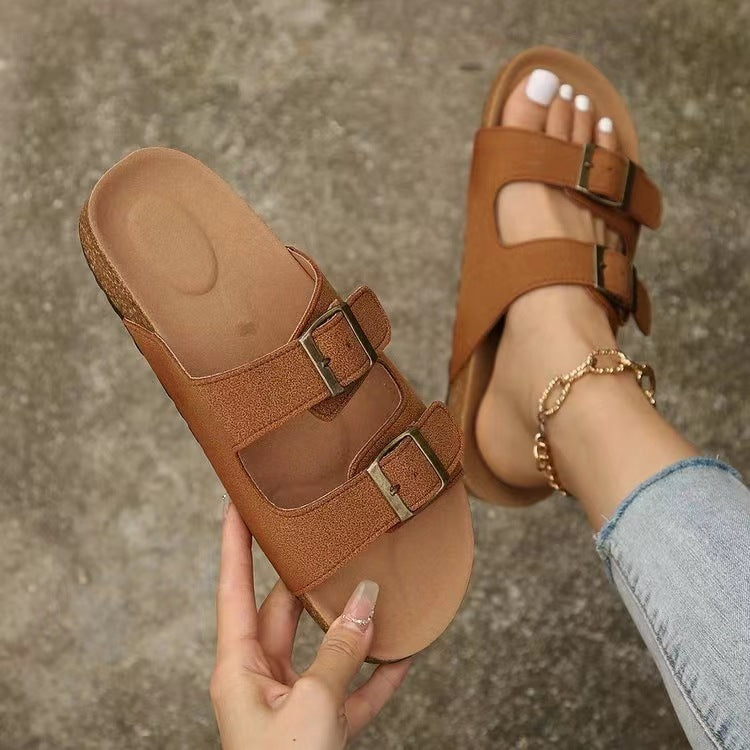SleekStep | Flat sandals with double buckle