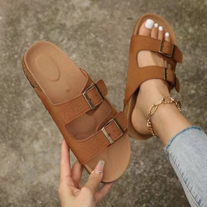 SleekStep | Flat sandals with double buckle
