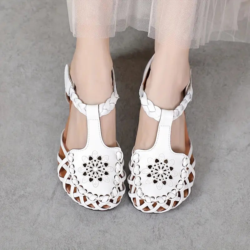 EcoSoles | סנדלים שטוחים בצבע אחיד לנשים