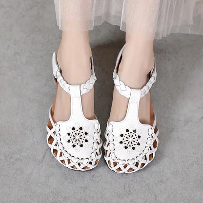 EcoSoles | סנדלים שטוחים בצבע אחיד לנשים