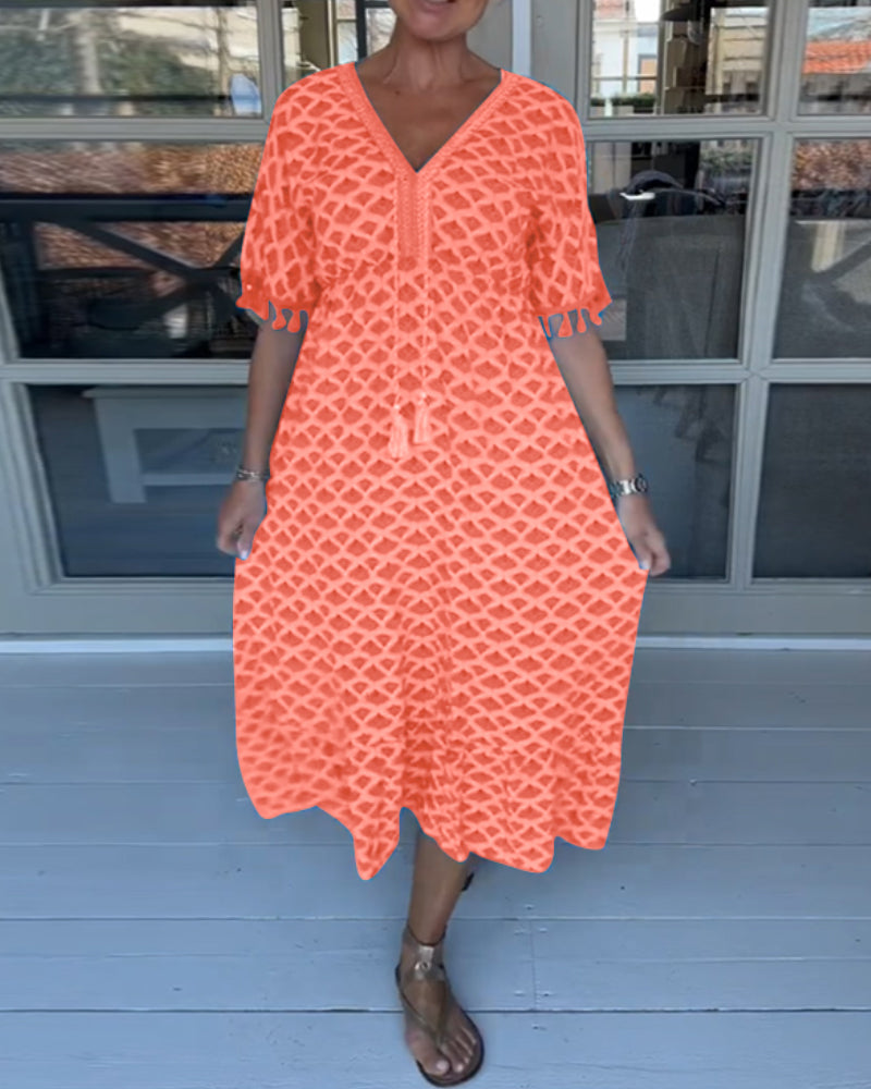 Alex | שמלת צווארון V קז'ואלית