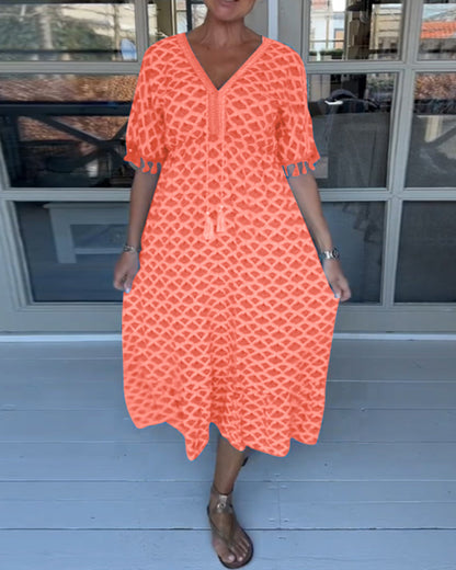 Alex | שמלת צווארון V קז'ואלית