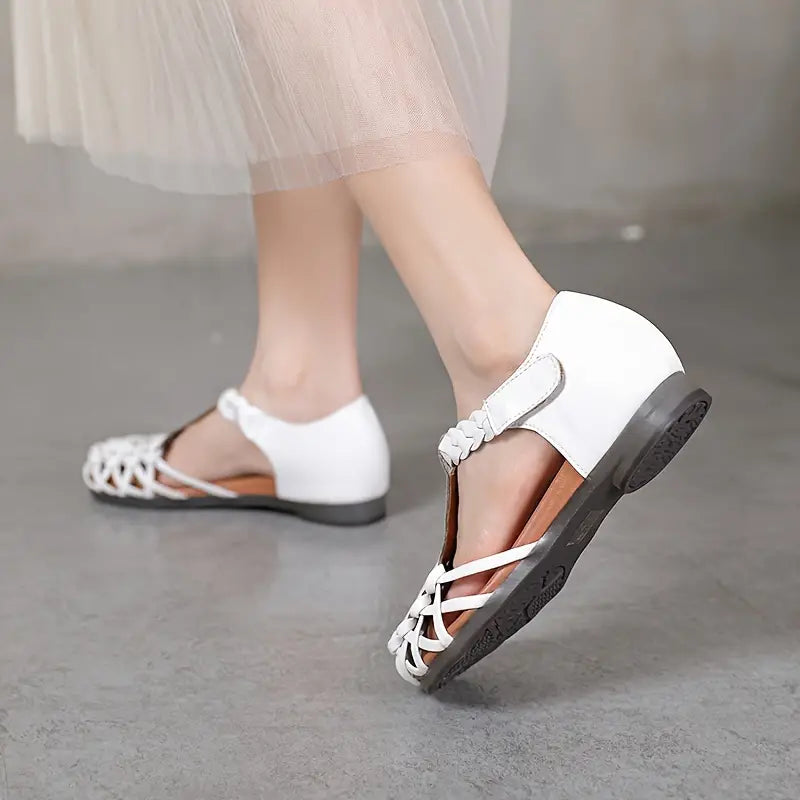 EcoSoles | סנדלים שטוחים בצבע אחיד לנשים