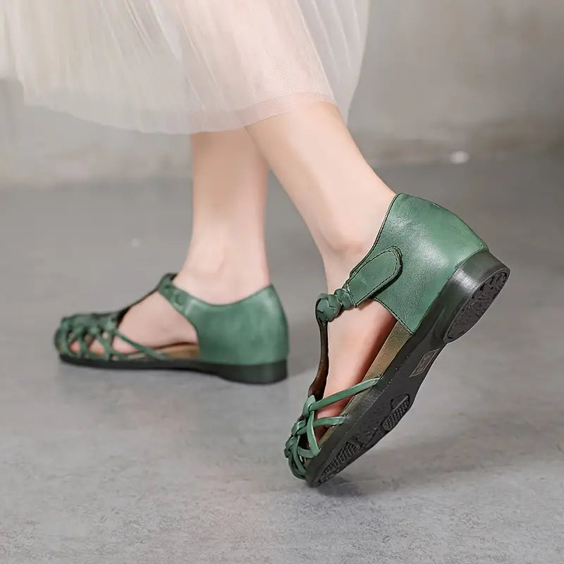 EcoSoles | סנדלים שטוחים בצבע אחיד לנשים