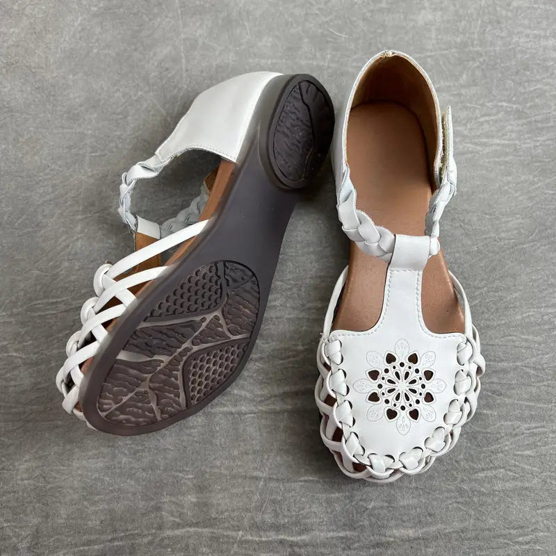 EcoSoles | סנדלים שטוחים בצבע אחיד לנשים