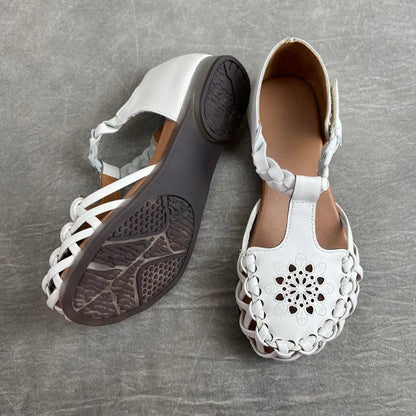 EcoSoles | סנדלים שטוחים בצבע אחיד לנשים