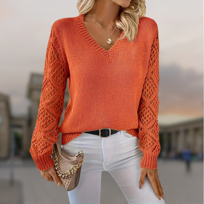 Erna | Lace sleeves knitted sweater