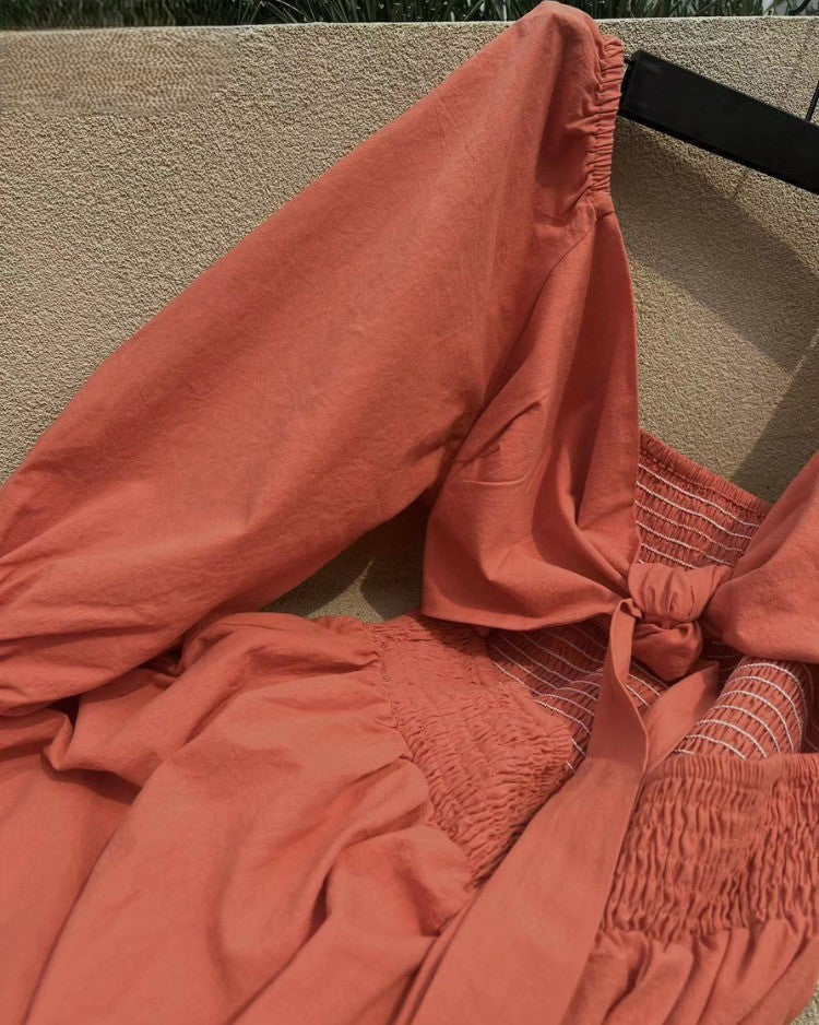 Blanca | שמלה עם שרוולים מסולסלים