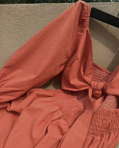 Blanca | שמלה עם שרוולים מסולסלים