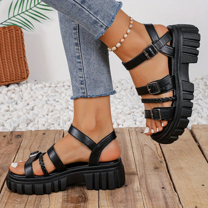 CalmTrek | Solid Platform Sandals 