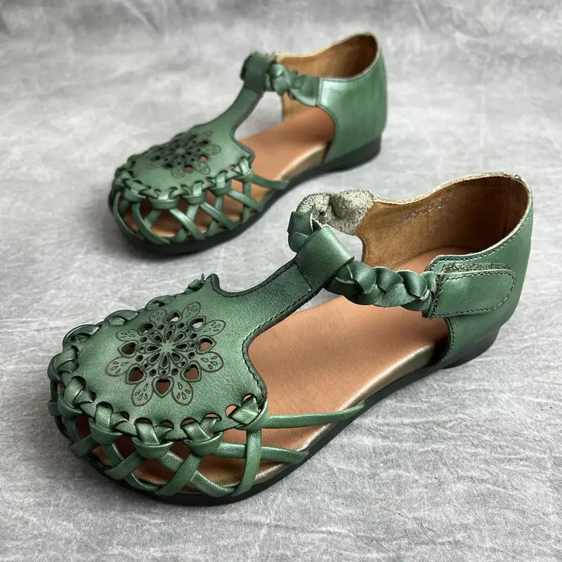 EcoSoles | סנדלים שטוחים בצבע אחיד לנשים