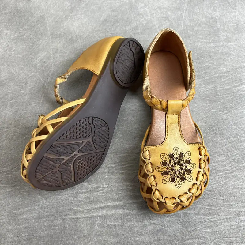 EcoSoles | סנדלים שטוחים בצבע אחיד לנשים